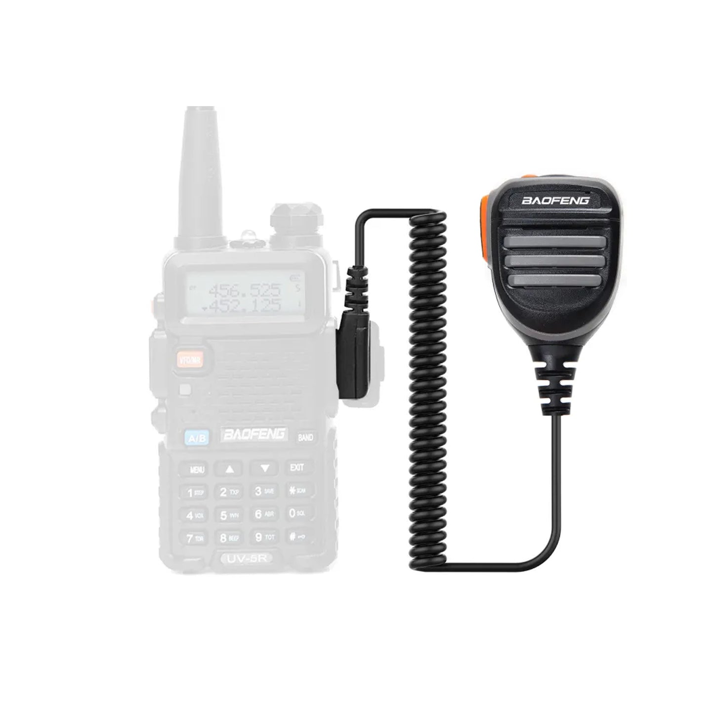 BaoFeng 2 Pin Walkie-Talkie Rainproof Push-To-Talk Speaker Microphone for UV-5R, UV5RA, F8, UV-82, DM-5R Plus, BF-888, BF-888s, Retevis, Kenwood Radio with Anti-Noise Mic
