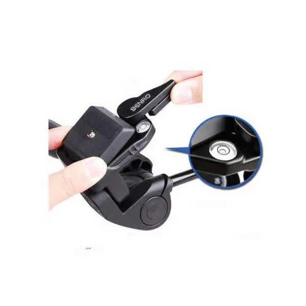 Benro HD3A 3-Way Panhead for Camera Tripod Head with Snap-in QR Quick Release Plate PH-10 with Dual Lock System, 3 Bubble Levels, Arca-Type Compatible, 360 Degree Pan with Independent Pan Lock, 8kg Max Payload