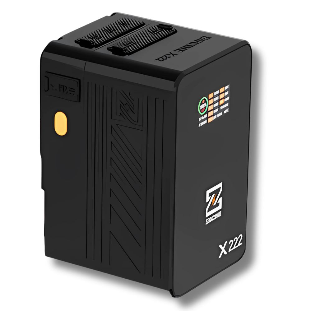 ZGCINE ZG-X222 V-Mount Battery 222Wh 60,000mAh with PD3.1 140W Input/Output, Dual USB-C, 3 D-Tap, Dual DC Port, 1.45" IPS Display for Camcorder, DSLR Cameras, Video Lights, Monitors, Filmmakers & Photographers | Black | Orange