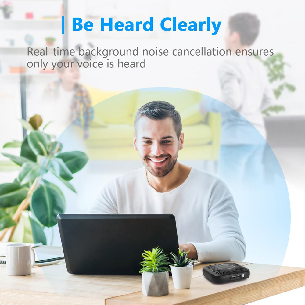 BOYA BLOBBY PRO Bluetooth Conference Speaker Microphone with up to 16Hrs Battery Life, 3.5mm TRS Audio Connectivity, 4-Element Mic Array for 360 Degrees Voice Pickup, Touch Panel for Mute/Calls/Volume, Real Time Monitoring for Meetings