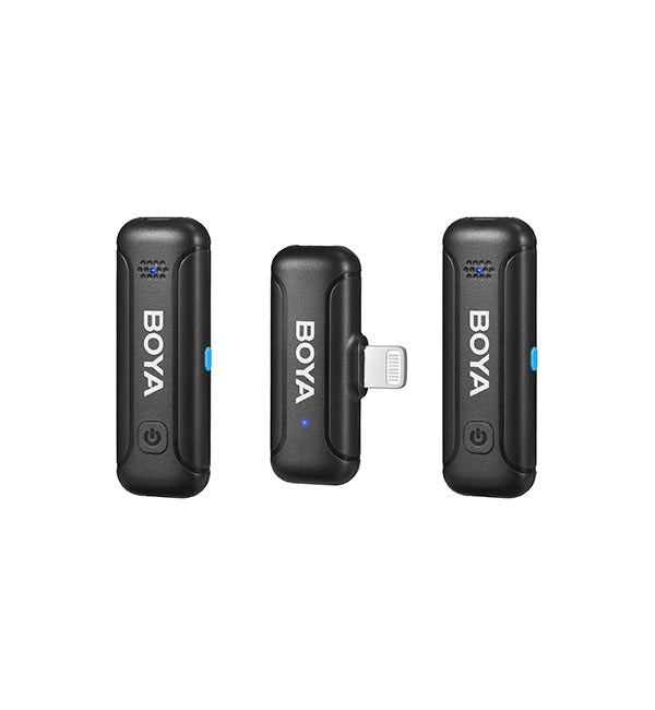 BOYA BY-WM3T-U2 2 Person 2.4GHz Dual Channel USB Type-C Wireless Omnidirectional Microphone System with Noise Cancellation, Bypass Charging, 100m Max Range, Plug and Play For Vlogging and interviews