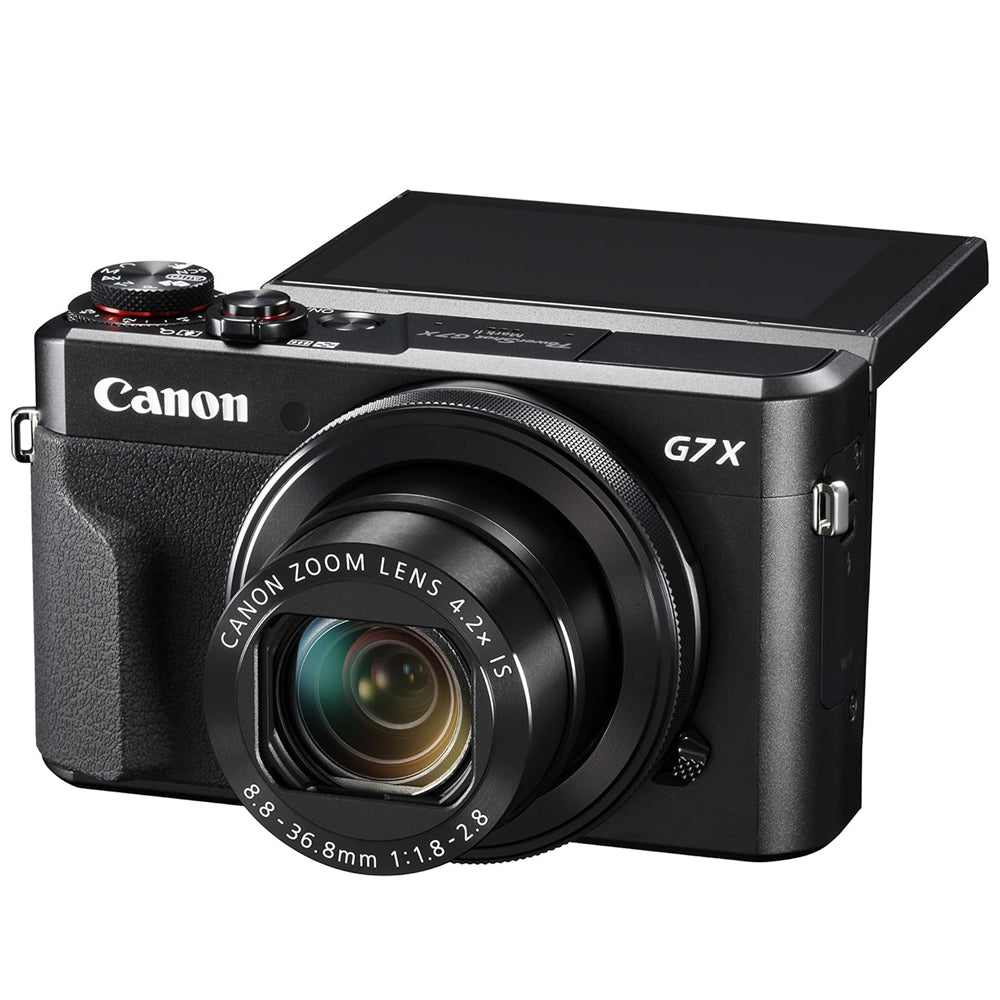 Canon PowerShot G7 X Mark II Digital Vlogging Camera with 20.1 Megapixel DIGIC 7 1" CMOS Sensor, WIFI and NFC, 1080p 60fps Recording, IS Stabilization and 3" Tilting LCD Screen Display for Vlog, Interviews, Content Creation