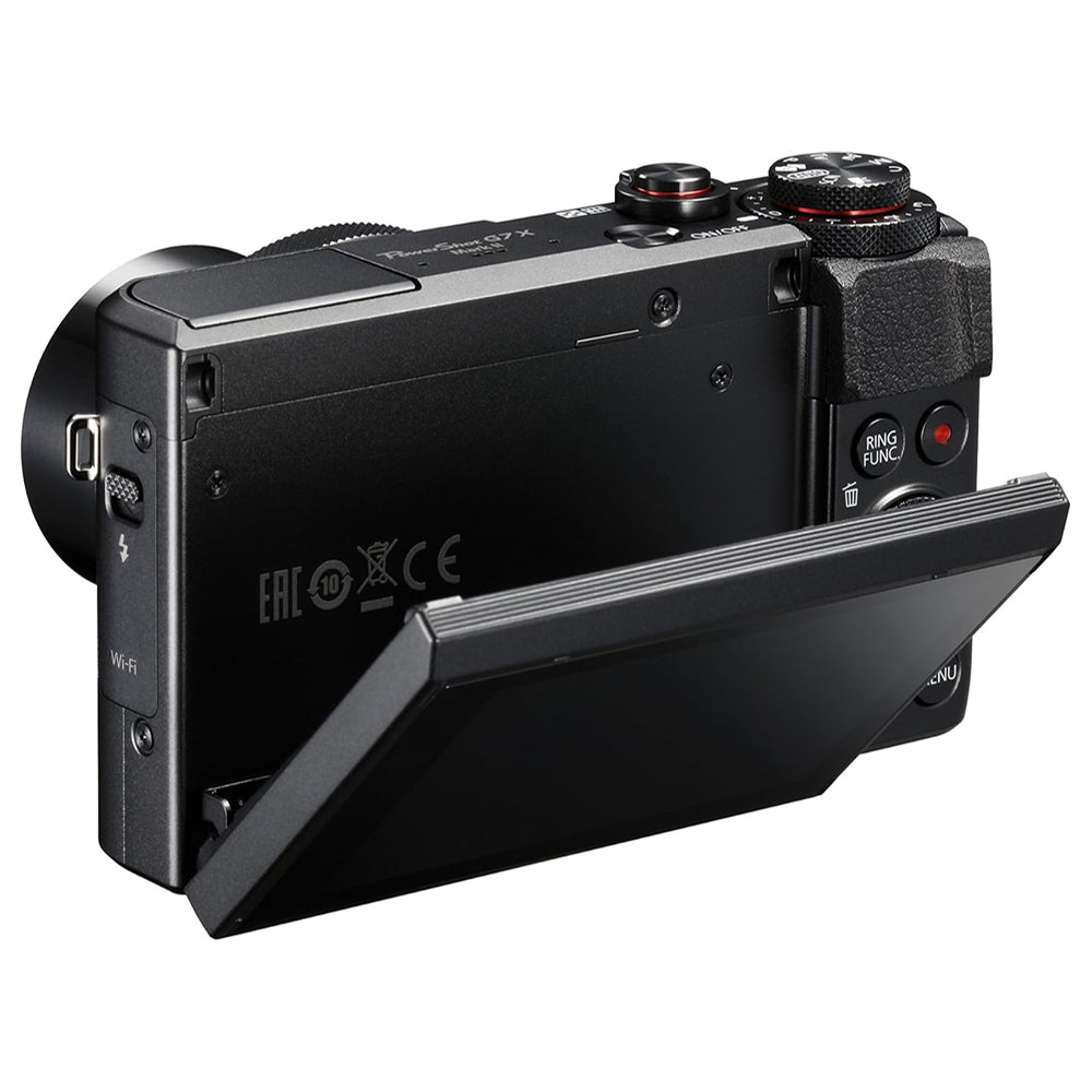 Canon PowerShot G7 X Mark II Digital Vlogging Camera with 20.1 Megapixel DIGIC 7 1" CMOS Sensor, WIFI and NFC, 1080p 60fps Recording, IS Stabilization and 3" Tilting LCD Screen Display for Vlog, Interviews, Content Creation