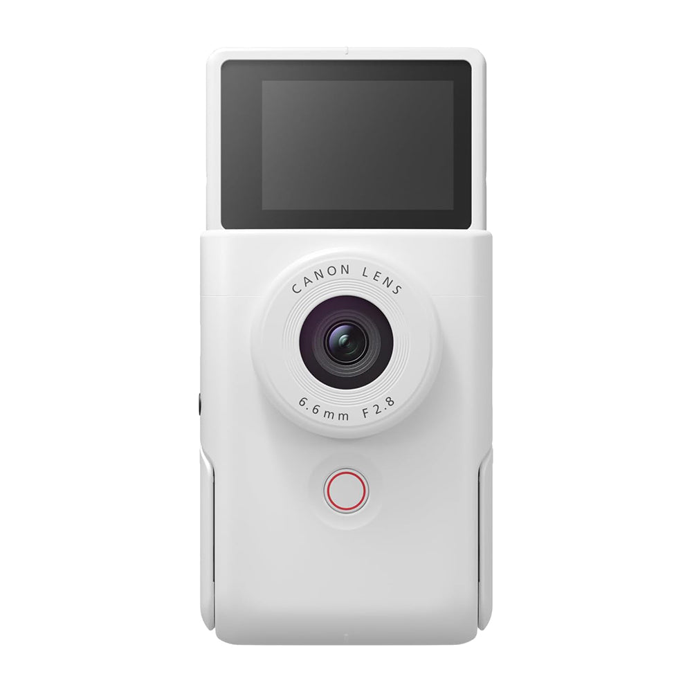 Canon PowerShot V10 Pocket Vlogging Camera w/ 19mm Wide-angle Lens, 20.9MP 1" CMOS Sensor DIGIC X Processor, 4K UHD Video, Wi-Fi & Bluetooth, Touch Screen LCD, Built-in Stand, Live Streaming Ready, Webcam Mode, USB-C Charging Black, Silver