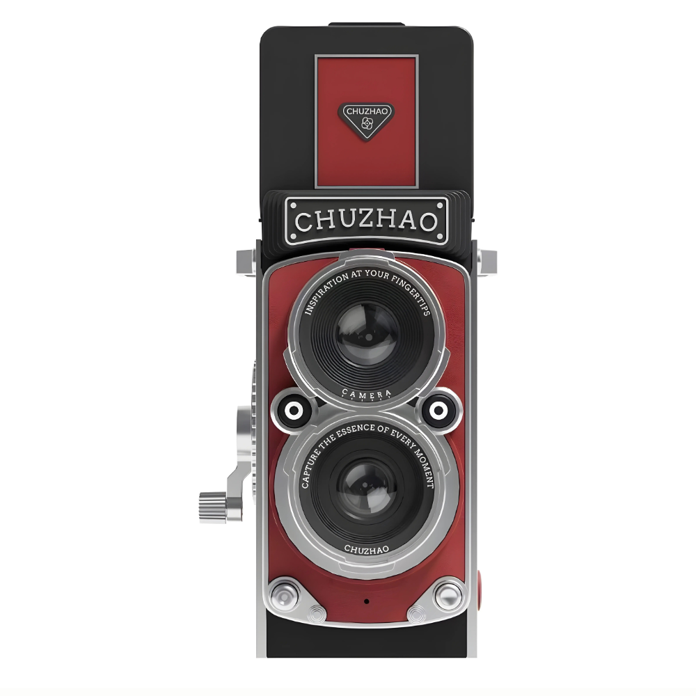 CHUZHAO 12MP TLR Digital Twin Lens Reflex Retro Style Toy Camera with 1080p FHD Video, 1.54" Top View IPS HD Screen, 32GB MicroSD Storage, USB Type-C Port, Rechargeable Li-ion Battery for Still Shots, Videography, Vintage Aesthetic