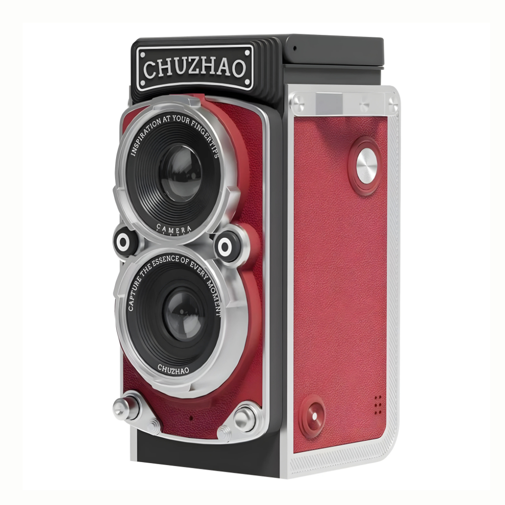 CHUZHAO 12MP TLR Digital Twin Lens Reflex Retro Style Toy Camera with 1080p FHD Video, 1.54" Top View IPS HD Screen, 32GB MicroSD Storage, USB Type-C Port, Rechargeable Li-ion Battery for Still Shots, Videography, Vintage Aesthetic