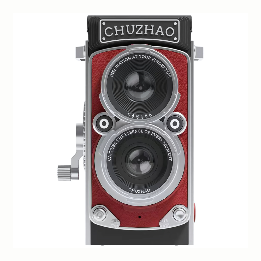 CHUZHAO 12MP TLR Digital Twin Lens Reflex Retro Style Toy Camera with 1080p FHD Video, 1.54" Top View IPS HD Screen, 32GB MicroSD Storage, USB Type-C Port, Rechargeable Li-ion Battery for Still Shots, Videography, Vintage Aesthetic
