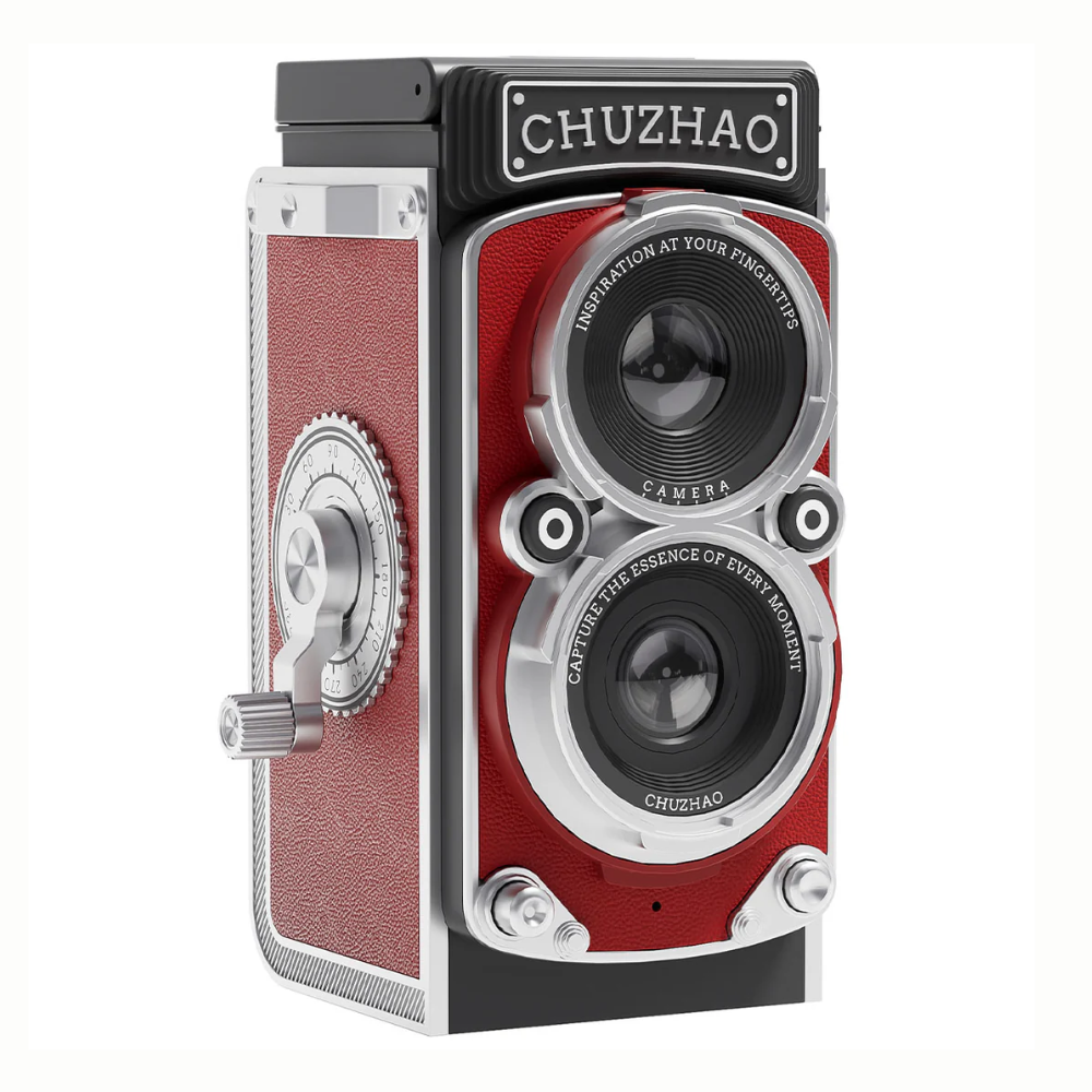 CHUZHAO 12MP TLR Digital Twin Lens Reflex Retro Style Toy Camera with 1080p FHD Video, 1.54" Top View IPS HD Screen, 32GB MicroSD Storage, USB Type-C Port, Rechargeable Li-ion Battery for Still Shots, Videography, Vintage Aesthetic