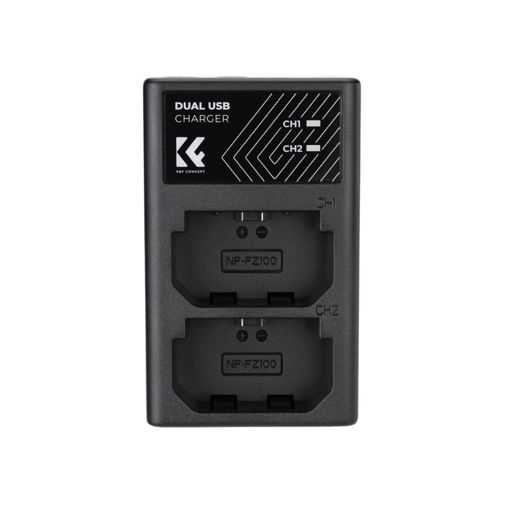 K&F Concept NP-FZ100 (3-Pack / 2-Pack) 2280mAh Rechargeable Camera Battery Replacement and Triple / Dual Slot Charger Display Kit with USB Type-C / Micro B Input Fast Charging Ports for Selected Sony Cameras