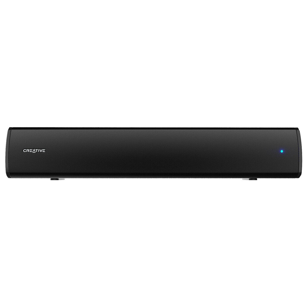 Creative Stage Air V2 20W Bluetooth 5.3 Compact Desktop Speaker Soundbar w/ Built-in Battery, 3.5mm AUX & USB-C to USB-A Cable Wired Audio Connection for Home Entertaiment, Gaming, Movie & Music Streaming, TV, PC, Computer, Display Monitor