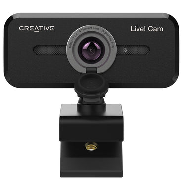 Creative Live! Cam Sync V2 1080P 2MP USB 2.0 Webcam with Auto Mute & Noise Cancellation, Built-In Dual Microphones, Camera Privacy Lens Cover, Clip & Screw Mount for Video Conference & Calls, PC, Laptop, Computer, Windows, macOS, Chrome OS