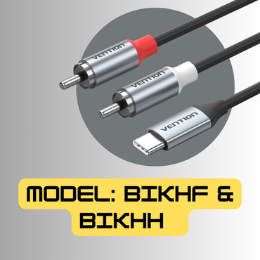 Vention USB-C Male to Dual RCA Male Audio Cable with Aluminum Alloy Shell and TPE Jacket for Smartphone, Tablet, Laptop, Speakers and Amplifiers - 2 Meters, 1 Meter