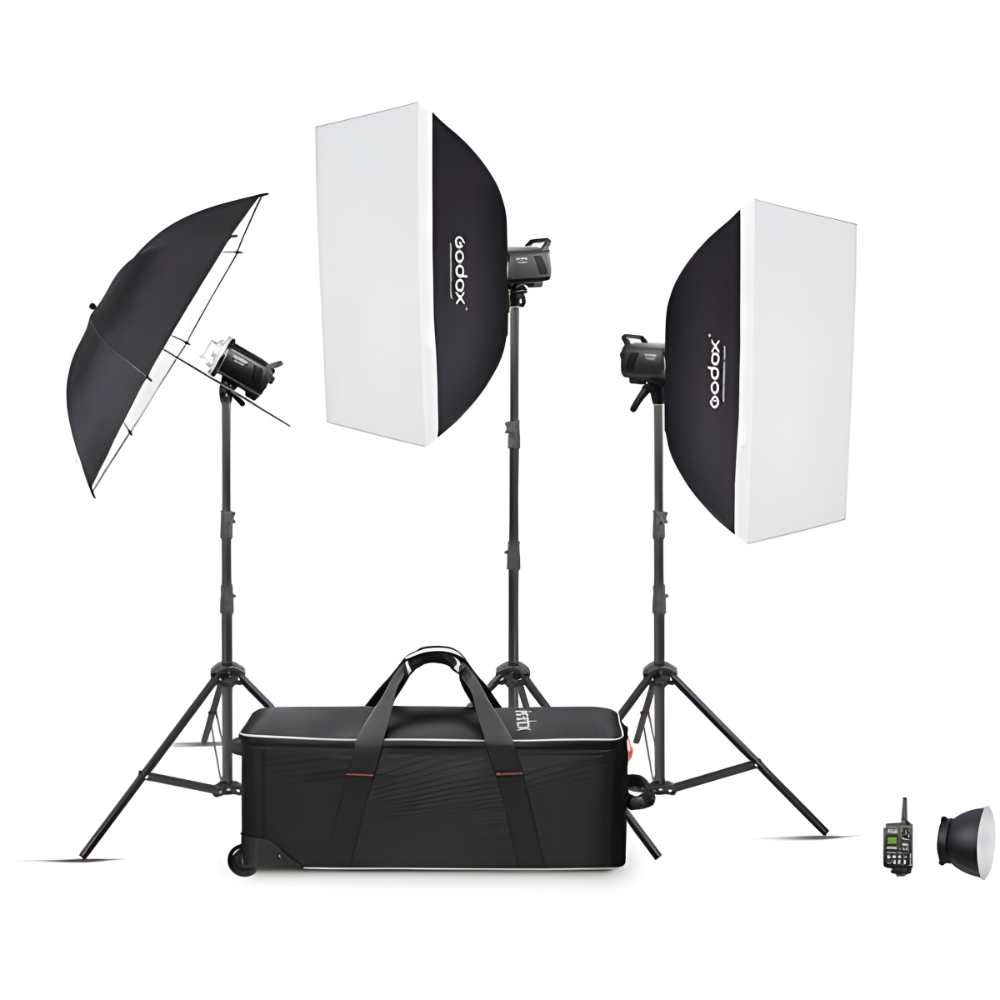 Godox MS200-V 200W Compact Studio Flash Kit Monolight with Softbox, 150W Halogen/LED Modeling Lamp, 5800K, 2.4GHz Wireless, Speedring and XT/FT Trigger Compatible for Portrait Lighting and Studio Photography
