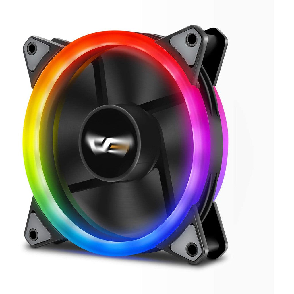 darkFlash DR12 PRO RGB 120mm Desktop System Unit PWM Cooling Fan with 1100 RPM Fan Speed, ASUS AURA Support, and Hydraulic Bearings for PC Computer (Black)