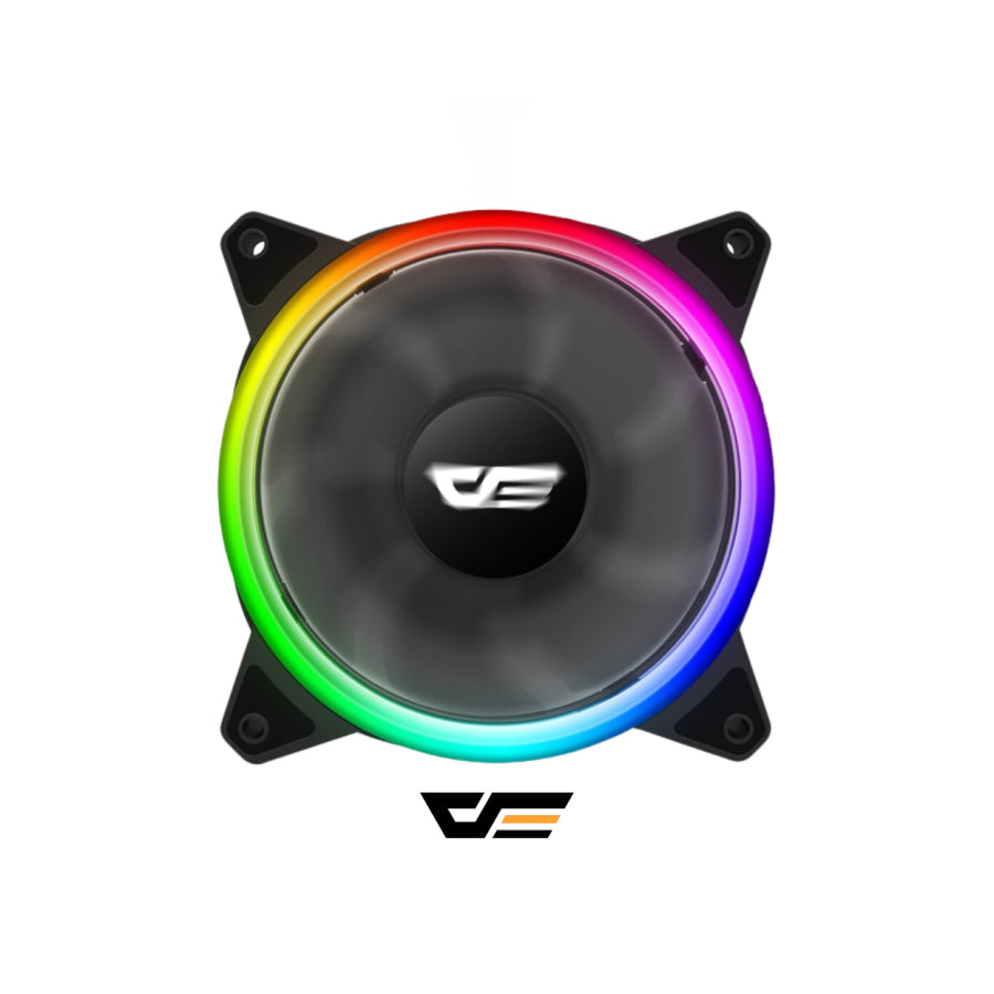 darkFlash DR12 PRO RGB 120mm Desktop System Unit PWM Cooling Fan with 1100 RPM Fan Speed, ASUS AURA Support, and Hydraulic Bearings for PC Computer (Black)