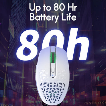 Delux M820DC Wired / Wireless Bluetooth Light Gaming Tri-Mode Mouse 2.4GHz RGB with 16000 DPI, 1pc Top Cover with/without Holes, 6 Programmable Buttons, Rechargeable PAW3335 (White Gray)