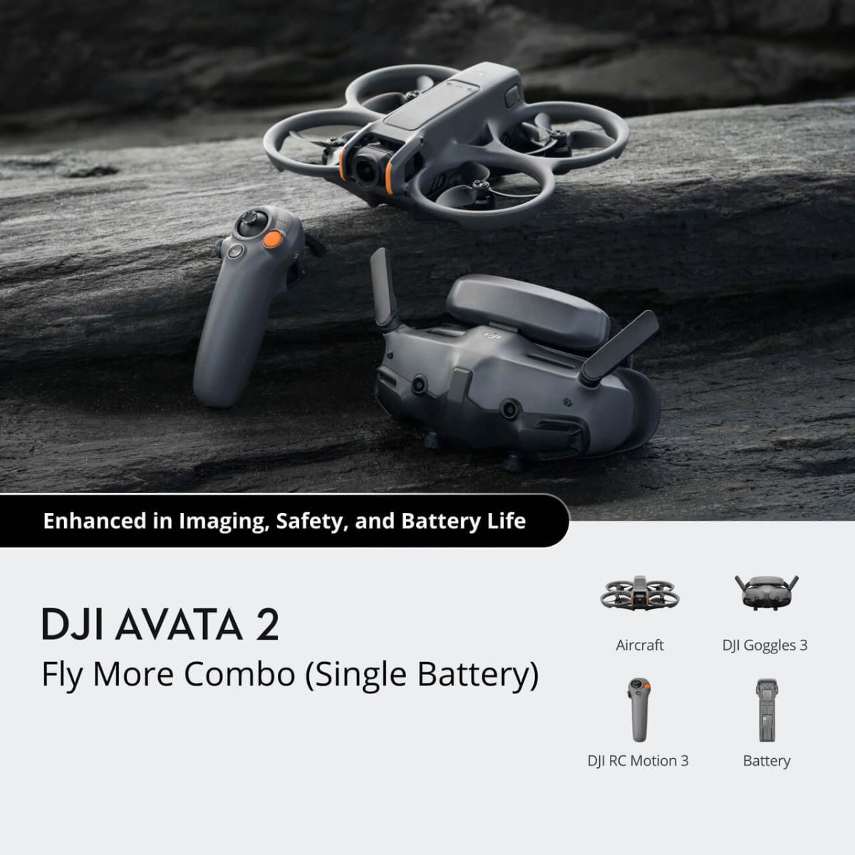 DJI AVATA 2 Fly More Combo (Single / Three Battery) 4K 60fps 46GB FPV Immersive Drone with 23 Minutes Max Flight Time, DJI O4 13Km Max Video Transmission, Easy ACRO, RTH, Turtle Mode and RockSteady / HorizonSteady Stabilization