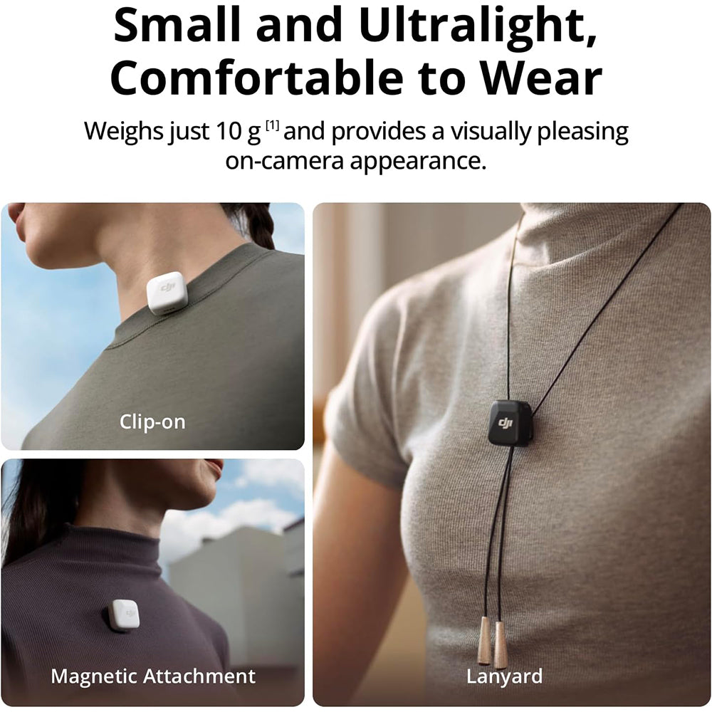 DJI Mic Mini 2-Person (Dual TX + RX) Compact 2.4Ghz Wireless Omnidirectiol Microphone System and 1920mAh Charging Case with Bluetooth 5.3, 2 Level Noise Cancelling, Max 400m / 1312ft Operating Range and Mimo App Support