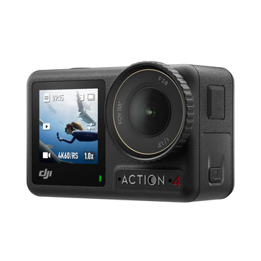 DJI Osmo Action 4 4K 120Hz Ultra HD Sports Camera with Cold Resistance Waterproof for Up to 18m, 155 Degree Ultra-Wide FOV Lens and Built-in RockSteady 3.0 Image Stabilization, Mics for Stereo Audio Recording (Standard, Adventure Combo)