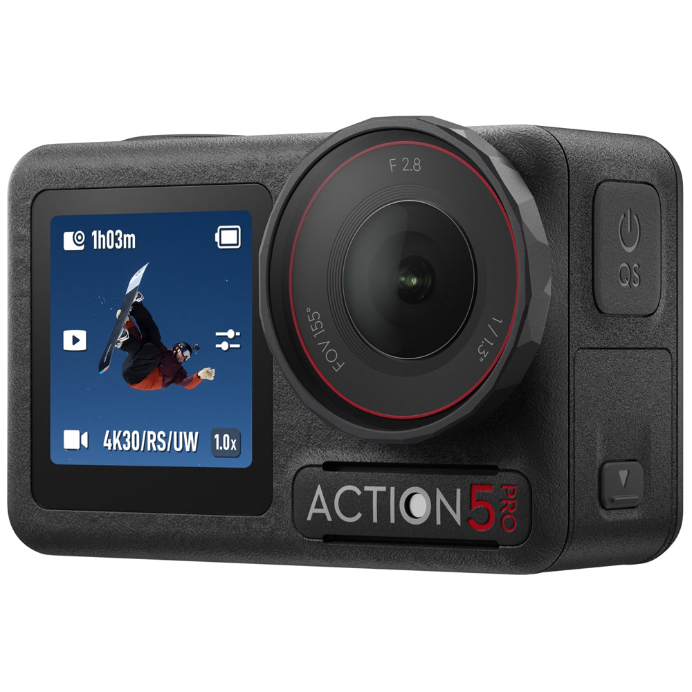 DJI Osmo Action 5 Pro Waterproof Action Camera - New Gen 1/1.3" Sensor, Subject Tracking, 4hrs Extended Battery Life, 155° Ultra-Wide FOV, 32x Slow Motion, High-Bright OLED Touchscreens, HorizonSteady 360°, Wireless Microphone Connection