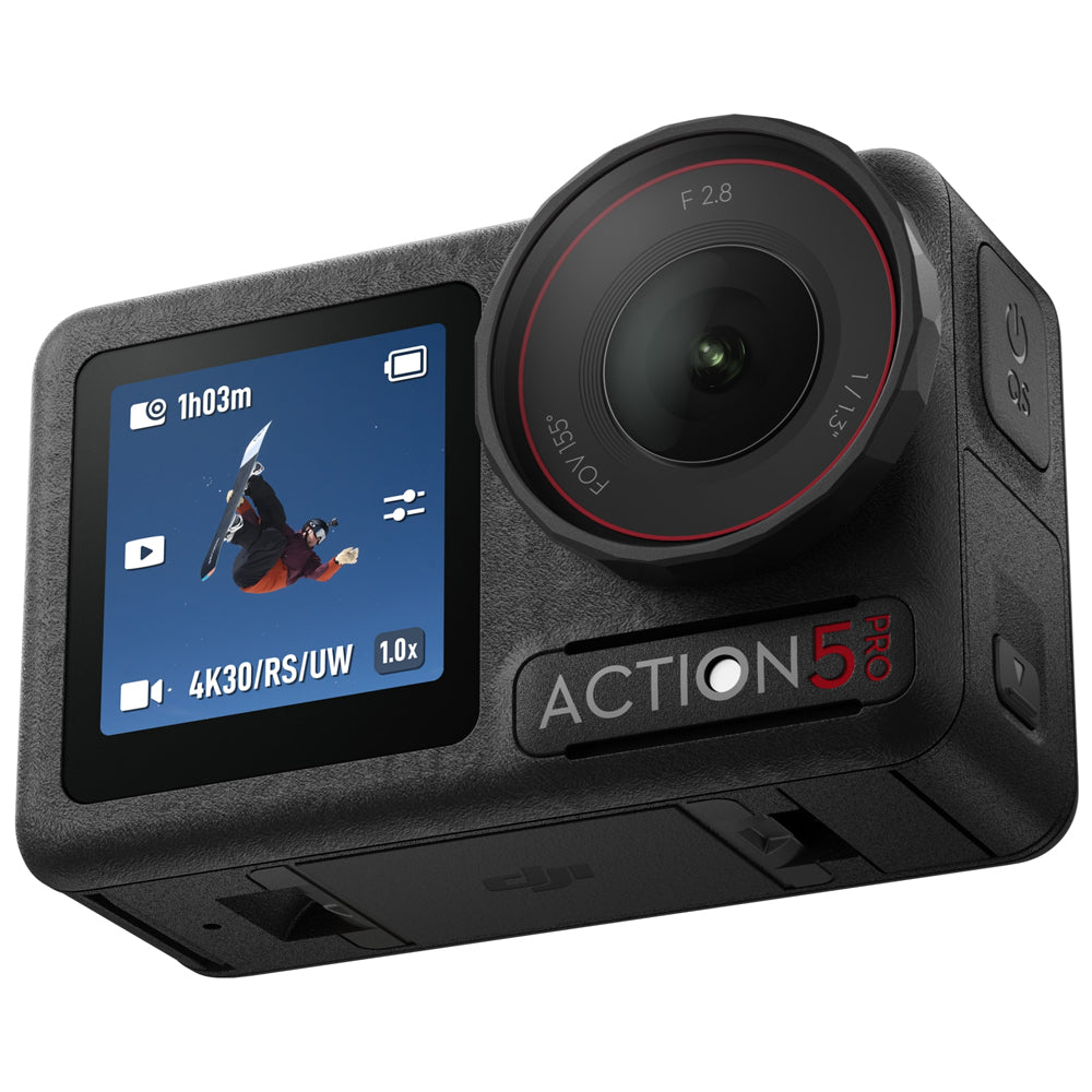 DJI Osmo Action 5 Pro Waterproof Action Camera - New Gen 1/1.3" Sensor, Subject Tracking, 4hrs Extended Battery Life, 155° Ultra-Wide FOV, 32x Slow Motion, High-Bright OLED Touchscreens, HorizonSteady 360°, Wireless Microphone Connection