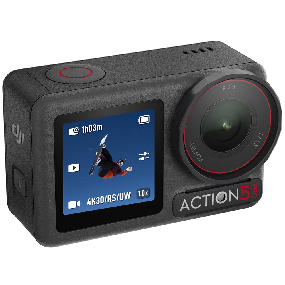 DJI Osmo Action 5 Pro Waterproof Action Camera - New Gen 1/1.3" Sensor, Subject Tracking, 4hrs Extended Battery Life, 155° Ultra-Wide FOV, 32x Slow Motion, High-Bright OLED Touchscreens, HorizonSteady 360°, Wireless Microphone Connection