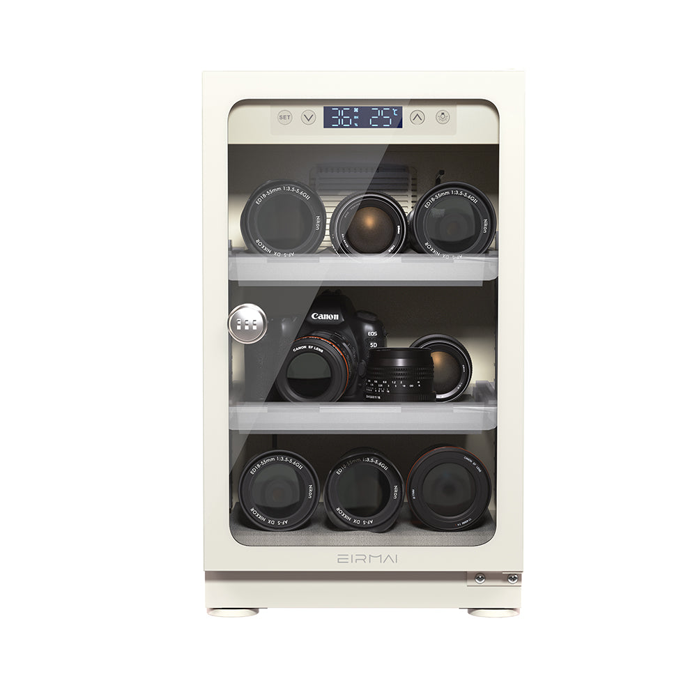 Eirmai 50 / 40 / 30 Liters Electronic Digital Dry Cabinet Dehumidifying Box with Automatic AI Smart Control for Cameras, Lenses Other Accessories | MRD-30M PRO MRD-45M PRO MRD-50M PRO