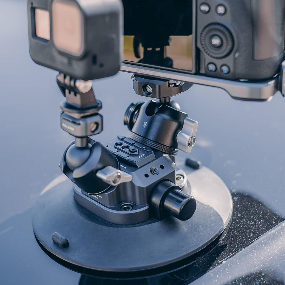 Falcam F22 3 / 4.5 / 6-Inch QR Quick Release Suction Cup Mount with 5kg Maximum Load Capacity, 1/4" Thread Adapter Heavy-Duty Vacuum Base for Action Cameras, DSLR, Monitor and Vlogging Gear