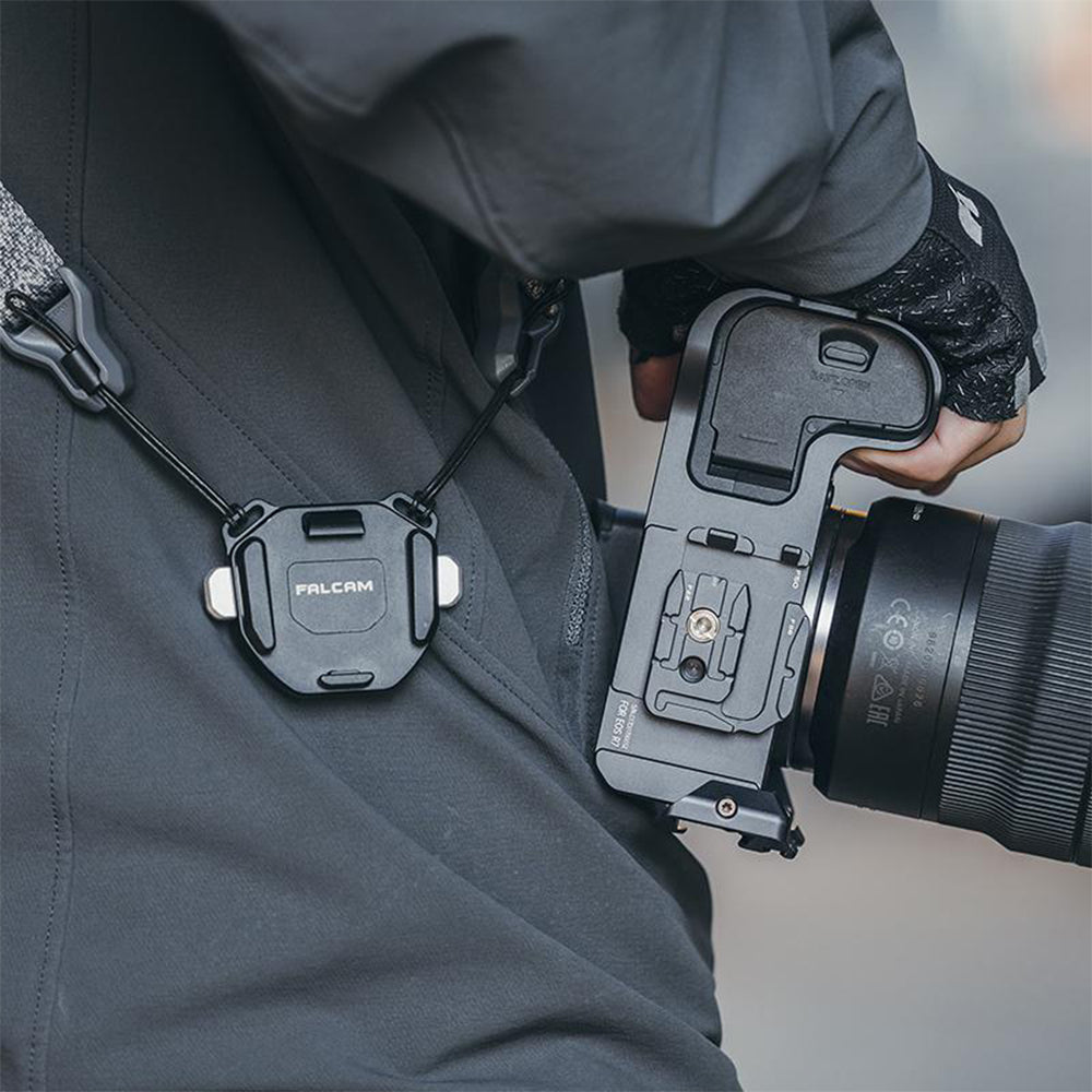 Falcam F38 QR Quick Release Backpack and Shoulder Strap Base and Plate Kit and Accessories with Anti Deflection and Non Slip Pad, Arca Compatible, Anti-Skid Gasket, 1/4"-20 and 3/8"-16 Screw Holes for DSLR Mirrorless Camera