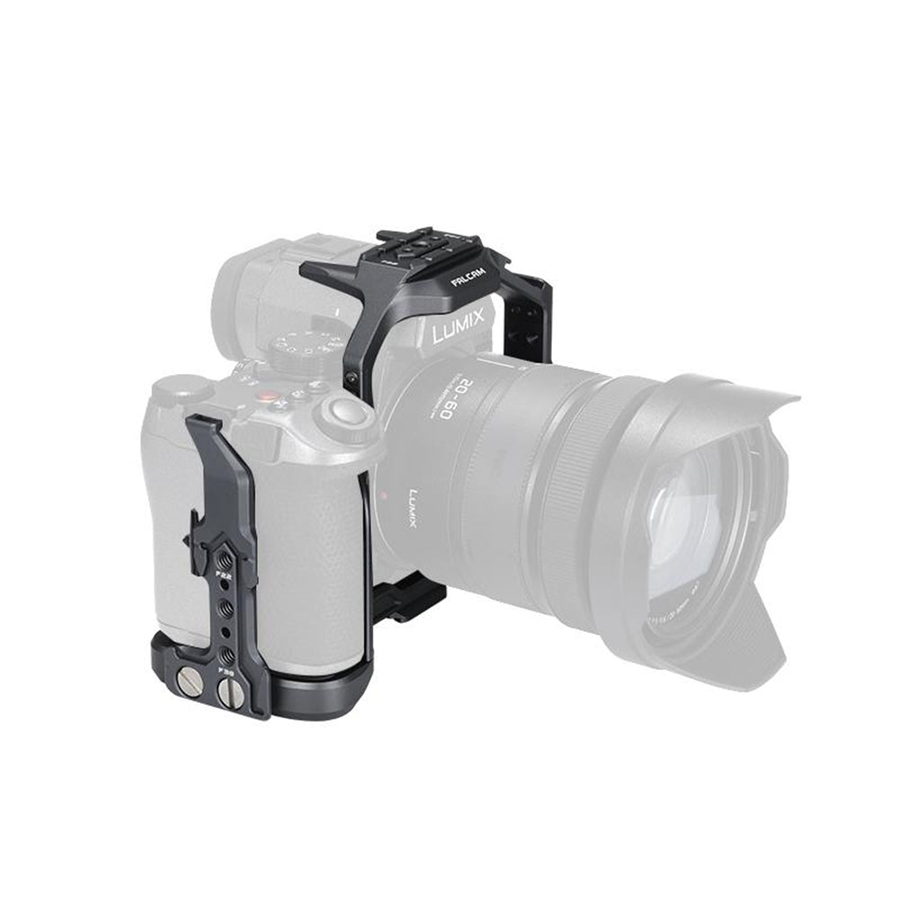 Falcam Quick Release Camera Cage Aluminum Alloy for Panasonic Lumix S5 II | S5 IIX Mirrorless Camera w/ 1/4""-20 Anti Twist Threaded Holes, Cold Shoe Mount, TO Rail, F22 F38 F50 QR Interface Mounts, Detachable Side Plate | C00B3401