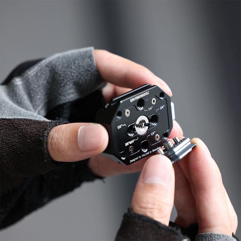 Falcam F38 QR Quick Release Multifunctiol Plate and Base Kit Sets with Anti Deflection Design, F50 Compatible, Arca Swiss, 1/4" and 3/8" Screws for DJI Ronin Gimbal Stabilizers, PD Peak Design Backpacks, Tripods, Shoulder Straps