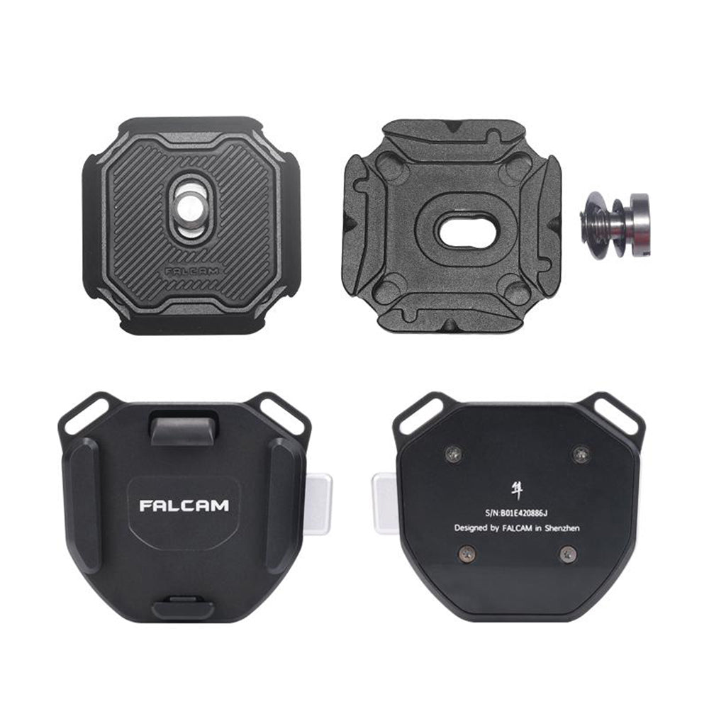 Falcam F38 QR Quick Release Backpack and Shoulder Strap Base and Plate Kit and Accessories with Anti Deflection and Non Slip Pad, Arca Compatible, Anti-Skid Gasket, 1/4"-20 and 3/8"-16 Screw Holes for DSLR Mirrorless Camera