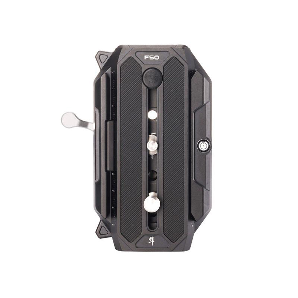 Falcam F50 Long / Square QR Quick Release Base and Plate Kit Set with Click Locks, Heavy Duty Aluminum Alloy, Max 50Kg Payload, 50N-M Tortiol Strength, Manfrotto 501-Style Plate Compatible, 1/4"-20 3/8"-16 Threaded Holes, Non Slip Pads | JG Superstore