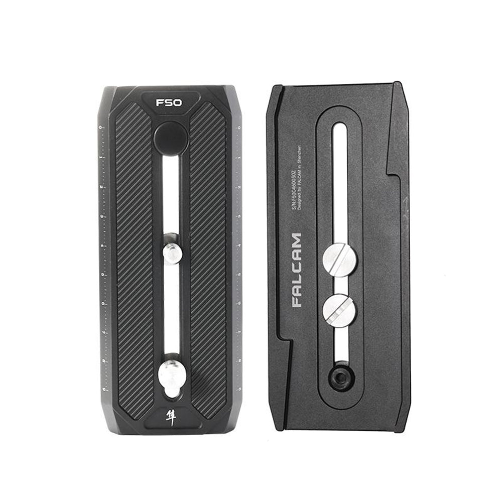 Falcam F50 Long / Square QR Quick Release Base and Plate Kit Set with Click Locks, Heavy Duty Aluminum Alloy, Max 50Kg Payload, 50N-M Tortiol Strength, Manfrotto 501-Style Plate Compatible, 1/4"-20 3/8"-16 Threaded Holes, Non Slip Pads | JG Superstore