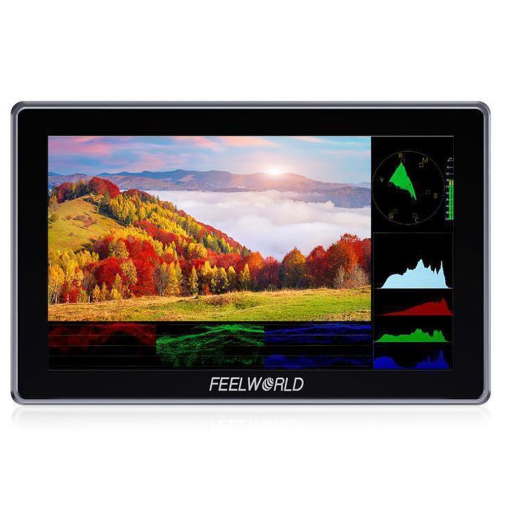 FEELWORLD H5 5.5" 1200nits Touch Display HDMI 12G-SDI Camera Field Monitor for Live Streaming, Broadcast & Production with NP-F Battery Plate & DC/USB-C Power Input