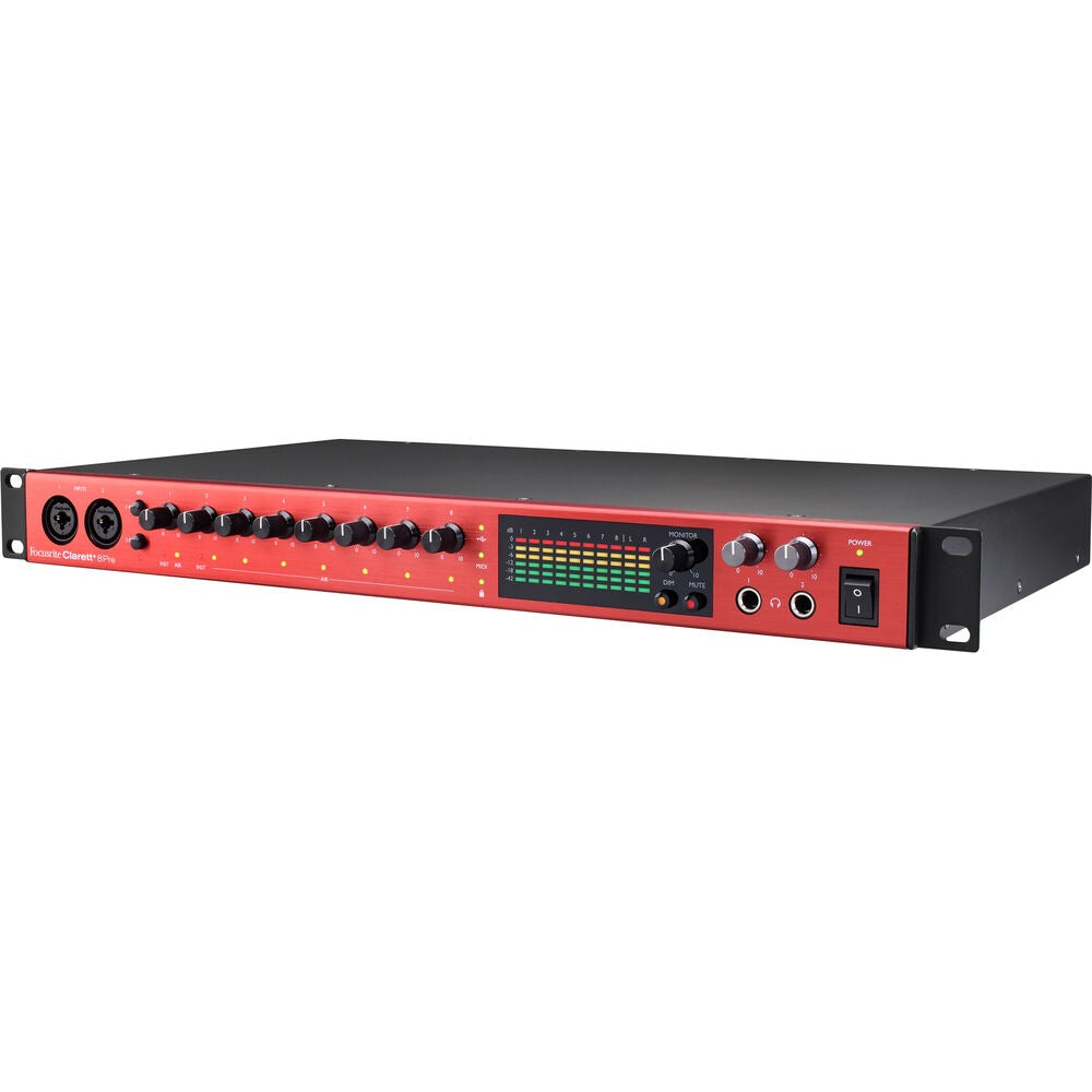 Focusrite Clarett+ 8Pre 8 In / 10 Out USB Type-C Audio / MIDI Interface, 24-bit / 192kHz Conversion, 124dB Dymic Range, Air Mode with Phantom Power, MIDI, S/PDIF, ADAT I/O for Singers, Musicians, Bands, Project Studios & Producers