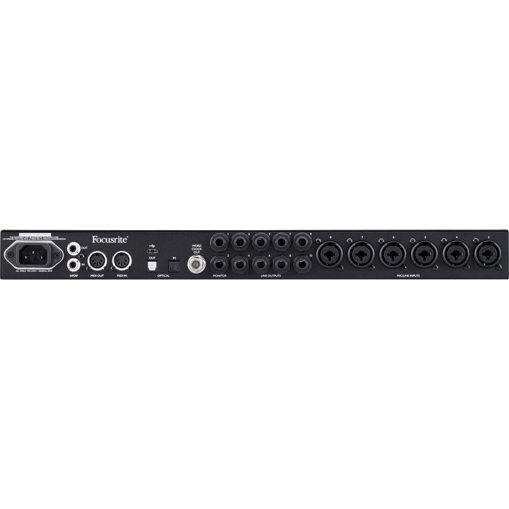 Focusrite Clarett+ 8Pre 8 In / 10 Out USB Type-C Audio / MIDI Interface, 24-bit / 192kHz Conversion, 124dB Dymic Range, Air Mode with Phantom Power, MIDI, S/PDIF, ADAT I/O for Singers, Musicians, Bands, Project Studios & Producers