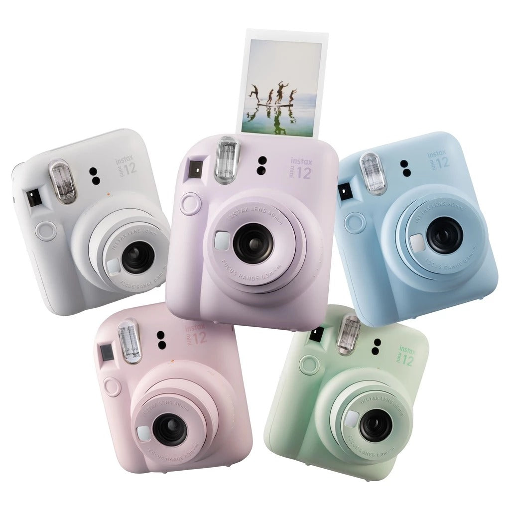 FUJIFILM Instax mini 12 Instant Film Camera with Automatic Exposure, Close-Up Mode, and Selfie Mirror - Available in Blossom Pink, Pastel Blue, Lilac Purple, Clay White, and Mint Green