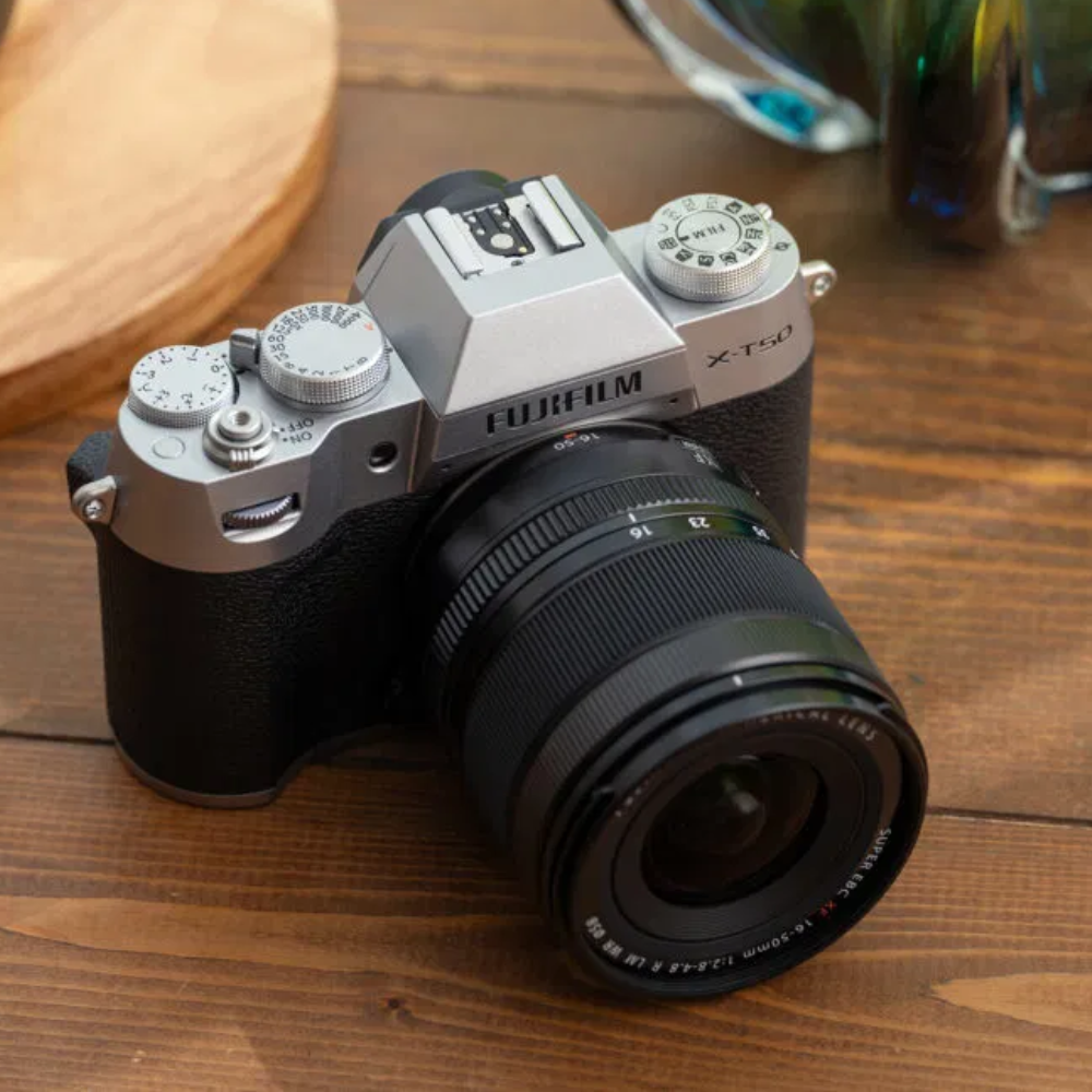 FUJIFILM X-T50 Body with XF 16-50mm f/2.8-4.8 R LM WR / XC 15-45mm f/3.5-5.6 OIS PZ Lens Mirrorless Camera 40.2MP APS-C X-Trans CMOS 5 HR Sensor X-Processor 5 7-Stop In-Body Image Stabilization Film Simulation Dial and Tilting LCD Screen