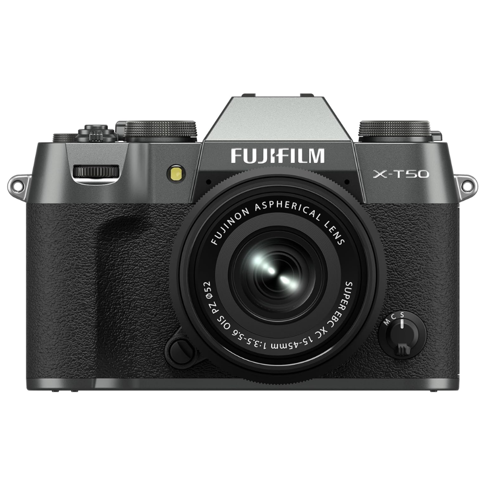 FUJIFILM X-T50 Body with XF 16-50mm f/2.8-4.8 R LM WR / XC 15-45mm f/3.5-5.6 OIS PZ Lens Mirrorless Camera 40.2MP APS-C X-Trans CMOS 5 HR Sensor X-Processor 5 7-Stop In-Body Image Stabilization Film Simulation Dial and Tilting LCD Screen