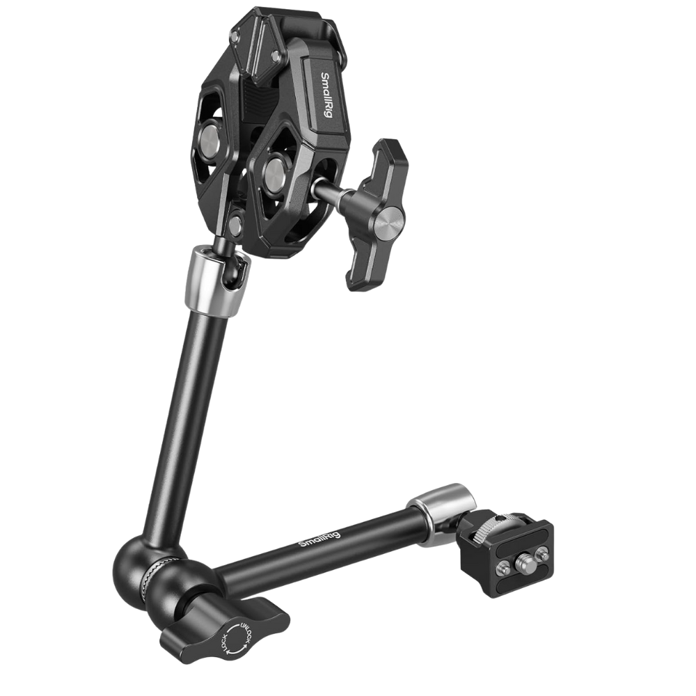 SmallRig Magic Arm with Crab Clamp Anti-Deflection Double Lock, 360° Rotation, Heavy-Duty Aluminum Mount for Monitors, LED Lights, GoPro, DJI Action, Insta360 Action Cameras | 5312