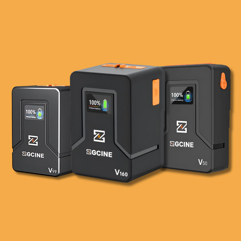 ZGCINE ZG-V50 50Wh / ZG-V99 99Wh / ZG-V160 142Wh 14.8V V-Mount Battery with PD Fast Charging, USB-C, D-Tap, OLED Display, Pocket-Size Design for Mobile Phones, Cameras, LED Lights, Monitors, Video Equipment, Studio & Content Creation