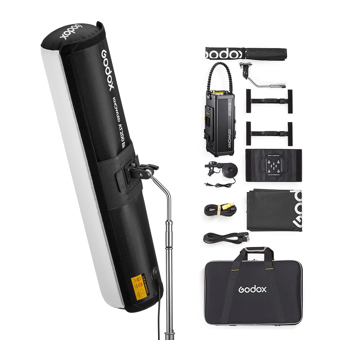 Godox AT200BI KNOWLED AIR 210W Bi-Color LED (4ft) Studio LED Tube Light with Onboard, DMX, Bluetooth and 2.4GHz Wireless Controls, Max 60m Range, IP65 Weather Resistant, 11 Preset Special Effects for Photography and Videography
