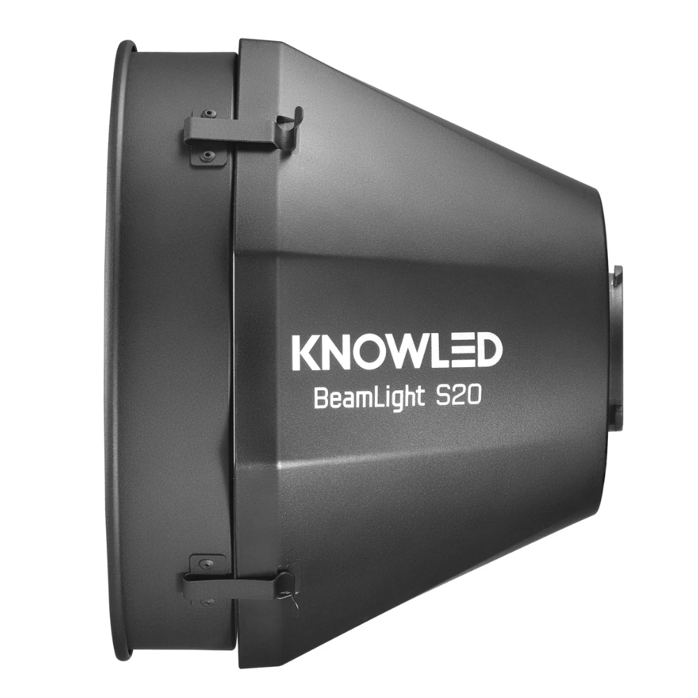 Godox KNOWLED BeamLight S20 Parallel Beam Hyper Reflector for MS60BI and MS60R LED Lights with Silver Interior and 5° Beam Angle for Lighting and Studio Equipment