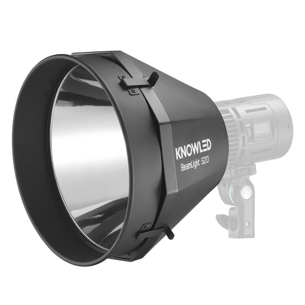 Godox KNOWLED BeamLight S20 Parallel Beam Hyper Reflector for MS60BI and MS60R LED Lights with Silver Interior and 5° Beam Angle for Lighting and Studio Equipment
