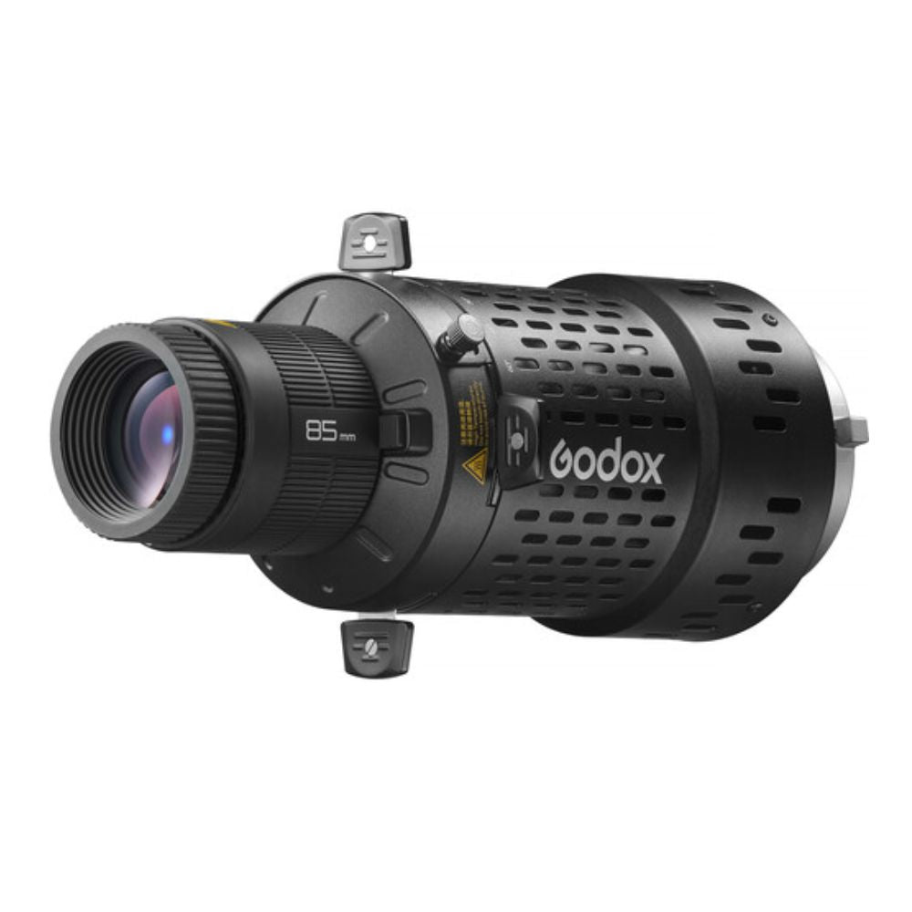 Godox BFP Flash Projection Attachment with 85mm Lens Kit for Bowens Mount Studio Flash Lights 360° Rotatable Design, EF-Mount, Gobo Set with Holder, Gel Frame, and Optiol Purchase of 48mm / 65mm / 150mm Projection Lenses