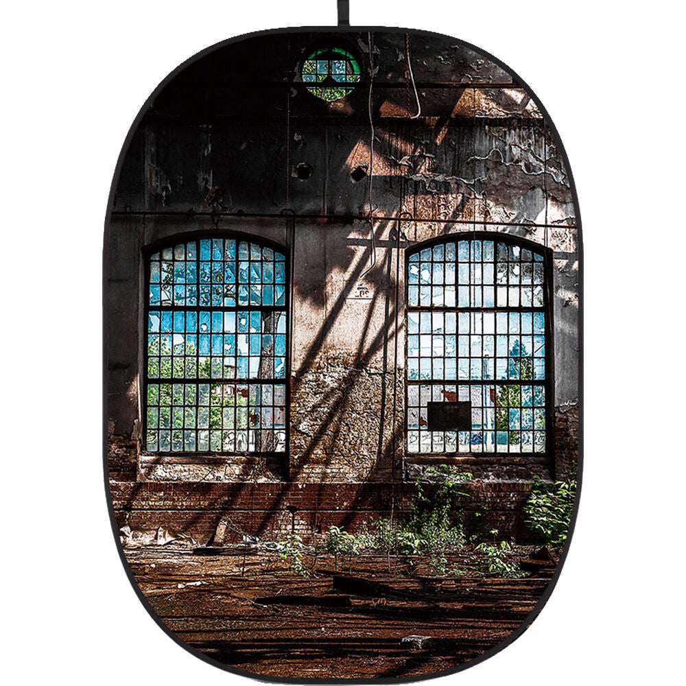 Godox Collapsible Backdrop 1.5 x 2m City Abandoned Sites Background Easy Set Up with Wrinkle-Free Self-Supporting Collapsible Frame, and Non-Reflective Material for Photography, Live Stream, Vlogging, Video, Picture