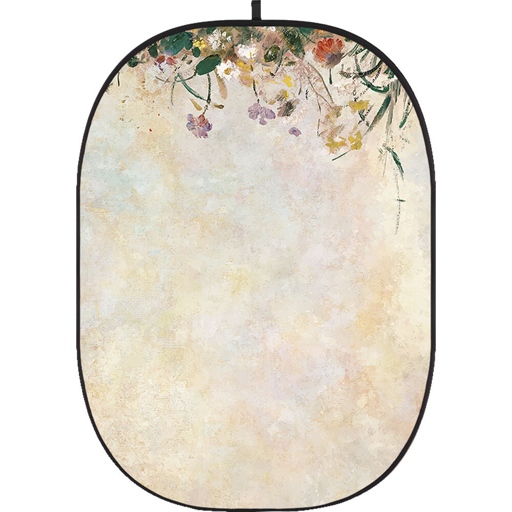 Godox Collapsible Backdrop 1.5 x 2m Floral Painting Background Easy Set Up with Wrinkle-Free Self-Supporting Collapsible Frame, and Non-Reflective Material for Photography, Live Stream, Vlogging, Video, Picture | CBA-PF0005