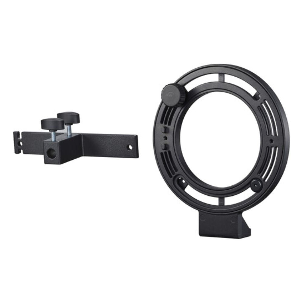 Godox FLB-90 Quick Rotating Bracket Kit for R1200 Ring Flash with Umbrella Bracket and (Optiol) FLB-02 L-Shape Foldable Holder for Camera - Photography and Studio Lighting Equipment