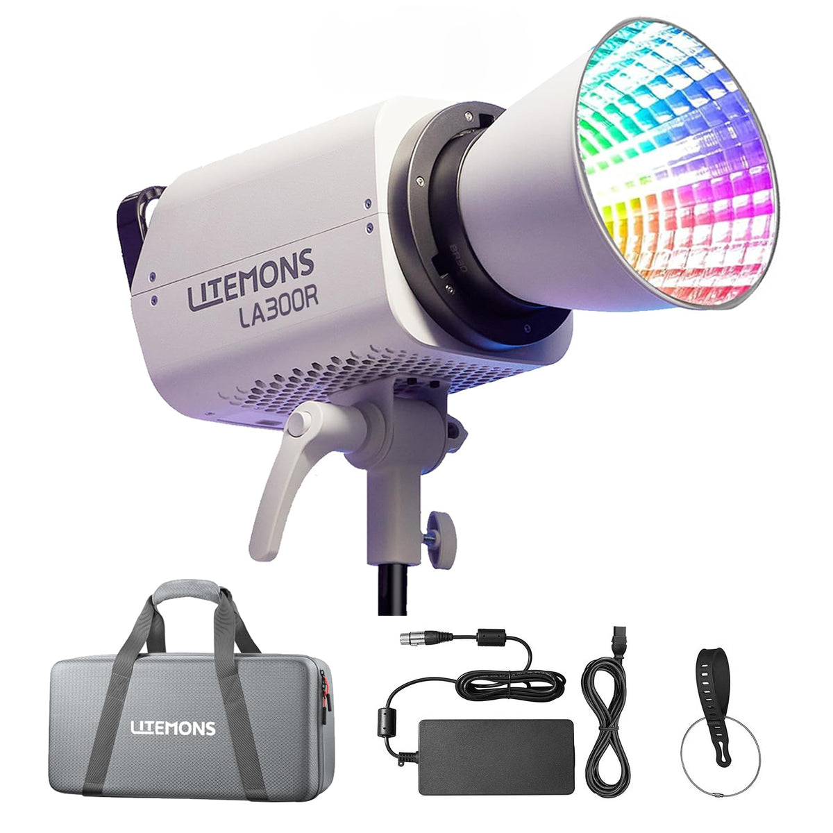 Godox Litemons LA300R RGB / LA300BI Bi-Color 330W LED Studio Monolight Bowens S Mount with Special Light Effect Presets, NFC Connection, Onboard and Wireless App Controls with Bluetooth Max 30m Range for Photography Studio Lighting